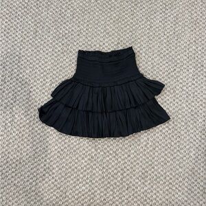 Chic Black Ruffled Mini Skirt